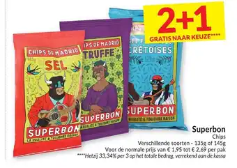 Intermarché Superbon chips 135g of 145g aanbieding