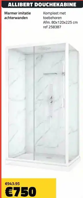 Allibert douchekabine 80x120x225 cm