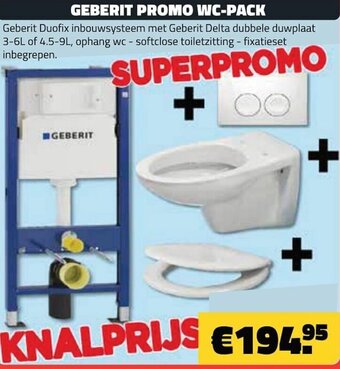 Bouwcenter Frans Vlaeminck Geberit promo wc-pack aanbieding