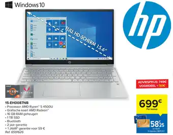 Carrefour Hp 15-eh0087nb aanbieding