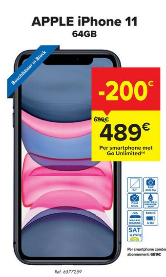 Carrefour Apple iphone 11 64gb aanbieding