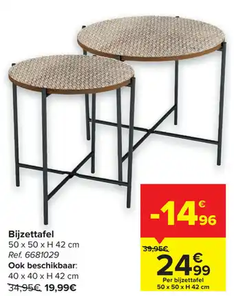 Carrefour Bijzettafel 50x50h 42cm aanbieding