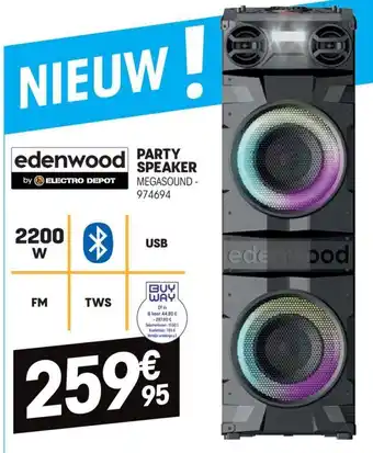 Electro Depot Edenwood party speaker megasound-974694 2200W aanbieding