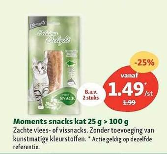 Maxi Zoo Moments snacks kat 25 g > 100 g aanbieding