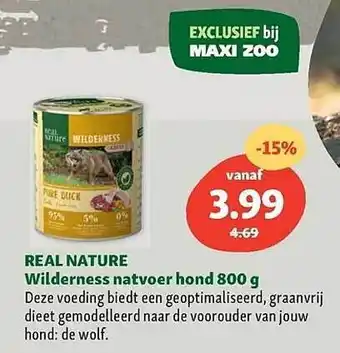 Maxi Zoo Real nature wilderness natvoer hond 800 g aanbieding