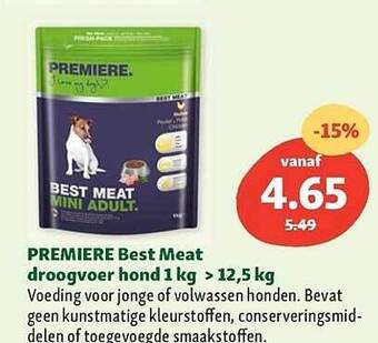 Maxi Zoo Premiere best meat droogvoer hond 1 kg > 12,5 kg aanbieding