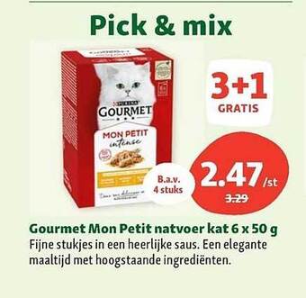 Maxi Zoo Gourmet mon petit natvoer kat 6 x 50 g aanbieding