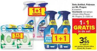 Carrefour Sets antikal, febreze en mr. propre 500ml aanbieding