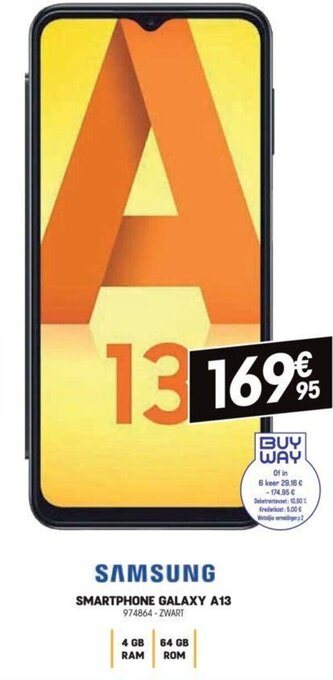Electro Depot Samsung smartphone galaxy A13 974864-zwart aanbieding