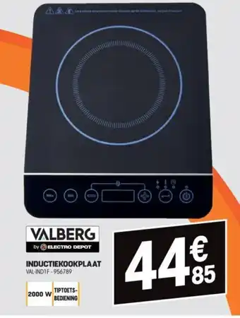 Electro Depot Valberg inductiekookplast 2000W VAL-IND1F-956789 aanbieding