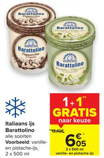 Carrefour Italiaans ijs barattolino 500ml aanbieding