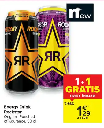 Carrefour Energy drink rockstar 50cl aanbieding