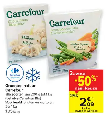 Carrefour Groenten natuur 1kg aanbieding