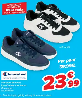 Carrefour Sneakers rebound low canvas voor heren champion aanbieding