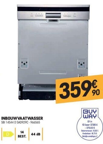 Electro Depot Valberg inbouwvaatwasser SBI 14S44 D SAD929C-966565 aanbieding