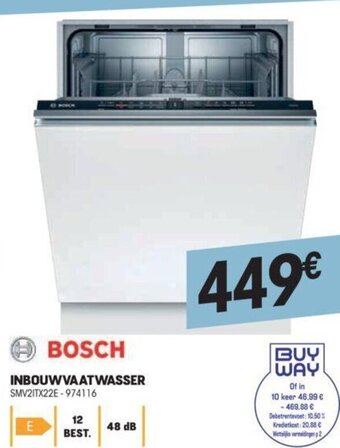 Electro Depot Bosch inbouwvaatwasser SMV2ITX22E-974116 aanbieding