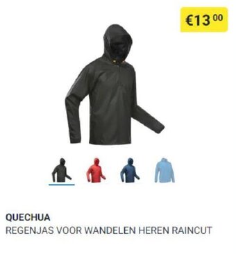 Decathlon Quechua regenjas voor wandelen heren raincut aanbieding