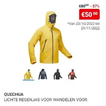 Quechua lichte regenjas voor wandelen