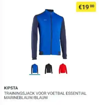 Decathlon Kipsta trainingsjack voor voetbal esssential marineblauw/blauw aanbieding