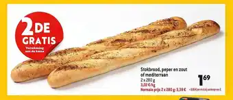 Stokbrood, peper en zout of mediterraan