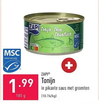 ALDI Zapi tonijn aanbieding