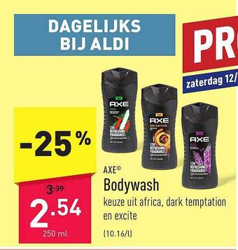 ALDI Axe bodywash aanbieding