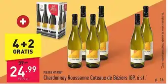 ALDI Pierre marin chardonnay roussanne coteaux de béziers igp, 6 st aanbieding