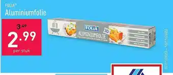 ALDI Folia aluminiumfolie aanbieding