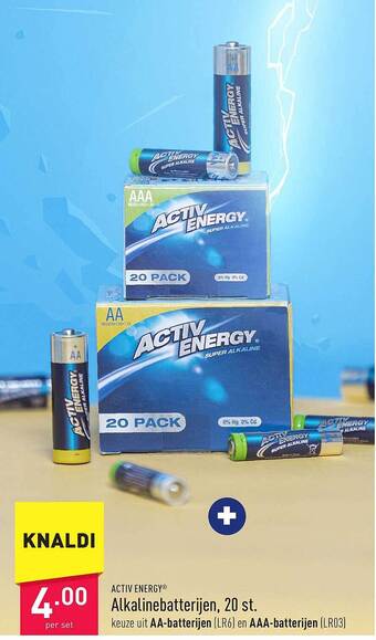 ALDI Activ energy alkalinebatterijen, 20 st aanbieding