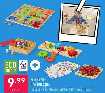 ALDI Mundo diver houten spel aanbieding