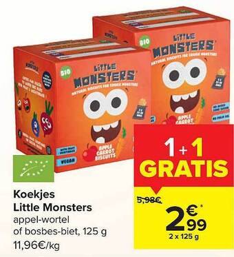 Carrefour Koekjes little monsters aanbieding