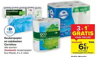 Carrefour Keukenpapier en zakdoeken aanbieding
