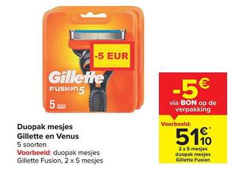 Carrefour Duopak mesjes gillette en venus aanbieding