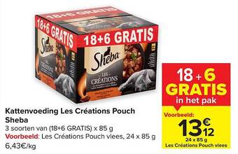 Carrefour Kattenvoeding les créations pouch sheba aanbieding