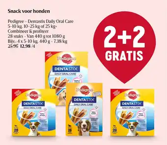 Delhaize Pedigree Snack voor honden DentastixDally Oral Care 5-10kg, 10-25kg of 25kg aanbieding