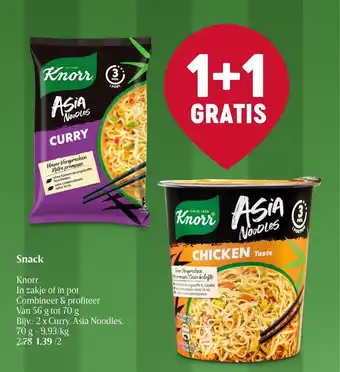 Delhaize Knorr Snack In Zakje of in pot van 56g tot 70g aanbieding