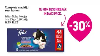 Delhaize Felix - Malse Reepjes Complete Maaltijd voor Katten 44 x 85 g aanbieding