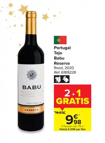 Carrefour Tejo Babu Reserva Rood, 2020 aanbieding
