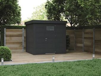 Makro Stalen tuinhuis Eleganto 240 x 240 cm enkele deur + gratis drempeloprit t.w.v. € 99,00 aanbieding