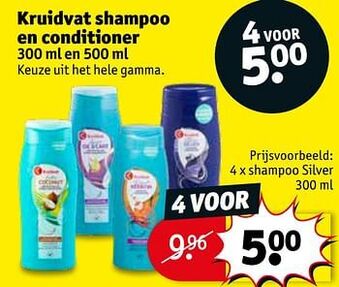 Kruidvat Kruidvat shampoo en conditioner 300 ml aanbieding