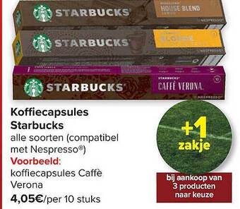 Carrefour Koffiecapsules starbucks aanbieding