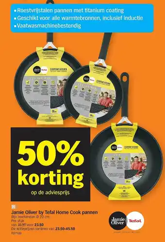 Albert Heijn Jamie oliver by tefal home cook pannen 50% korting aanbieding