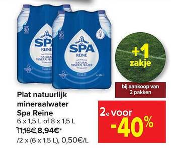 Carrefour Plat natuurlijk mineraalwater spa reine aanbieding