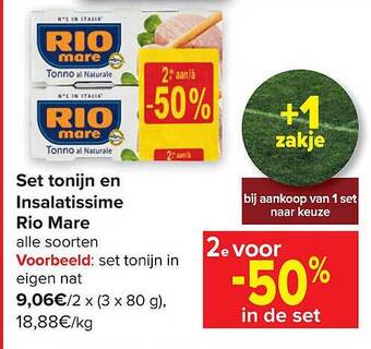 Carrefour Set tonijn en insalatissime rio mare aanbieding
