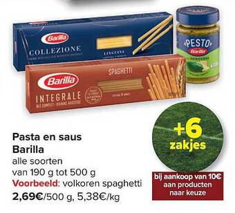 Carrefour Pasta en saus barilla aanbieding