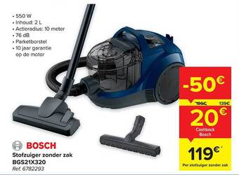 Carrefour Bosch stofzuiger zonder zak bgs21x320 aanbieding