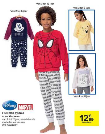 Carrefour Fluwelen pyjama voor kinderen aanbieding