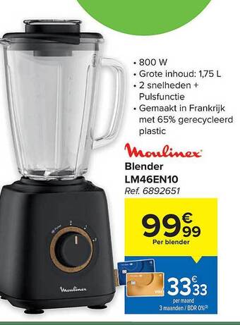 Carrefour Moulinex blender lm46en10 aanbieding
