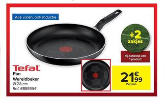 Carrefour Tefal pan wereldbeker 28 cm aanbieding