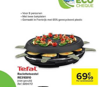 Carrefour Tefal raclettetoestel re31e810 aanbieding